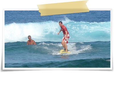 Scott surfing on Big Island, Hawaii